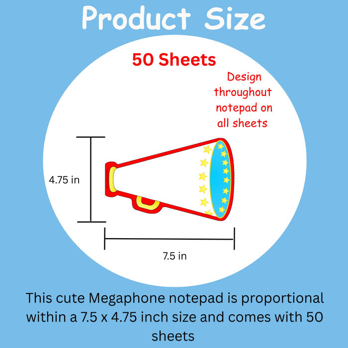SHAPES ETC. Large Notepad - Megaphone
