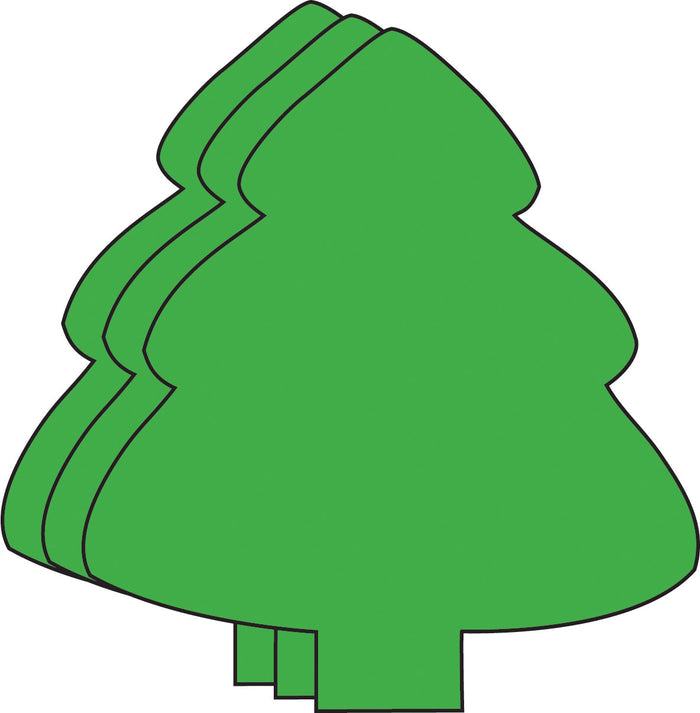Small Single Color Cut-Out Evergreen green holiday shape