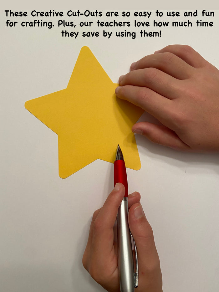 Single Color Star Shape Cut-Out - Great for DIY Projects - Creative Shapes Etc.