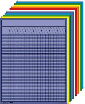 Back to school vertical chart set multicolor classroom
