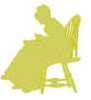 Sitting Lady Silhouettes  [4x4] ATWD-10392