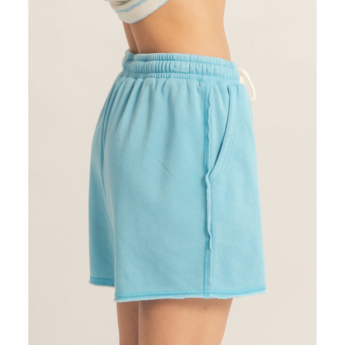Sky Blue Lounge Set – Half Zip Pullover & Drawstring Shorts Set 258 / 328