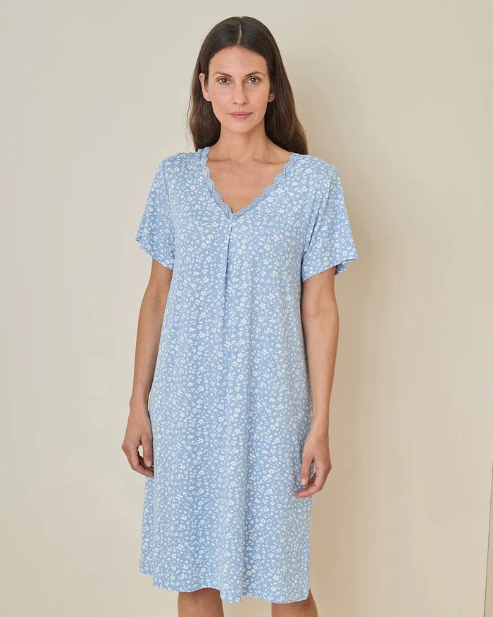 Slenderella Arleth Short Sleeve Floral Nightdress