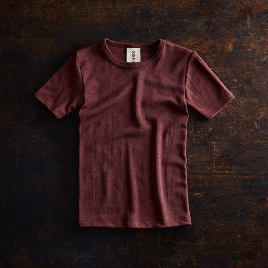 Smew Kids Top - Merino Wool & Silk - Fig