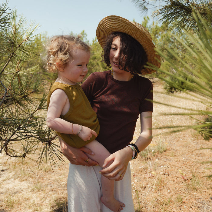 Smew Kids Top - Merino Wool & Silk - Fig