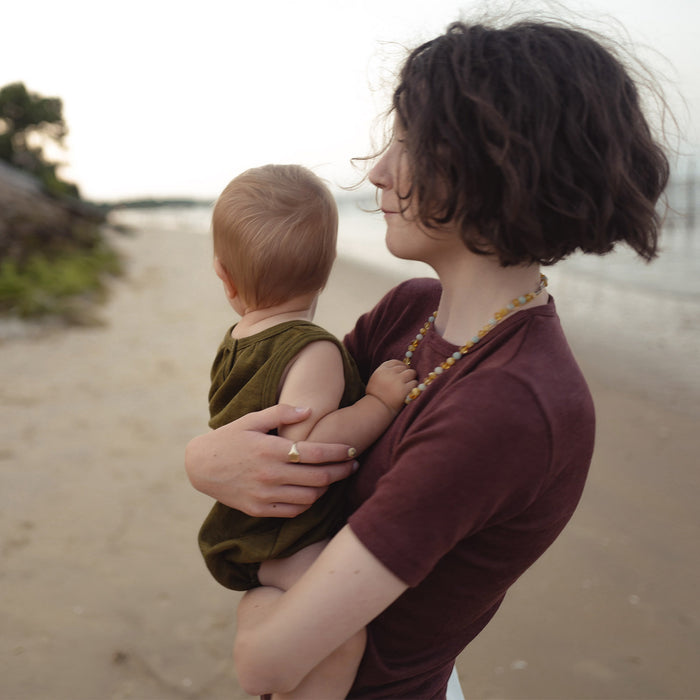 Smew Kids Top - Merino Wool & Silk - Fig