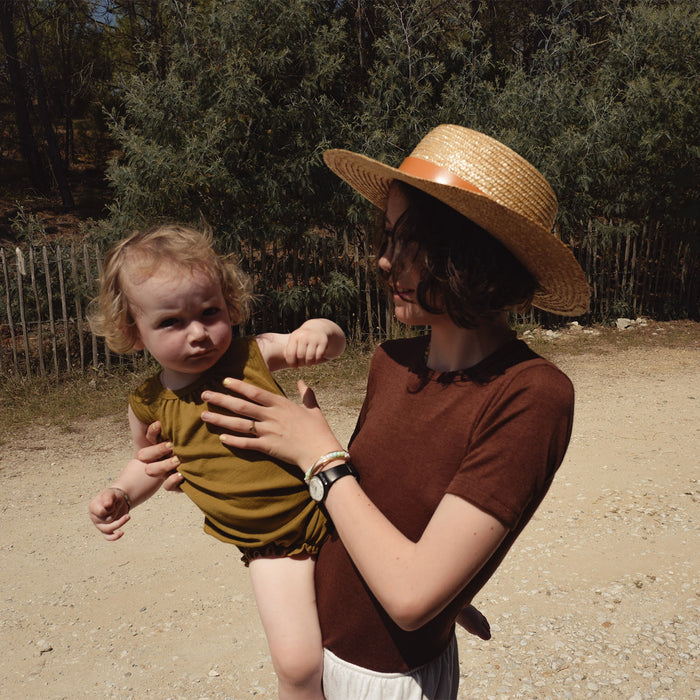 Smew Kids Top - Merino Wool & Silk - Fig