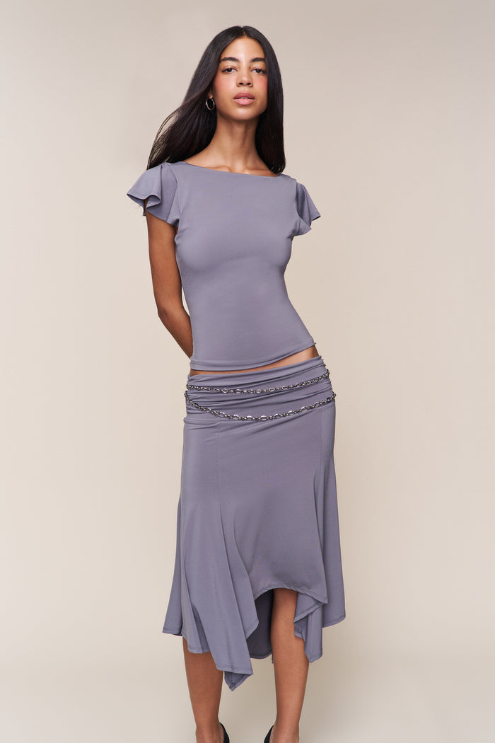 Soffiano Skirt in Charcoal
