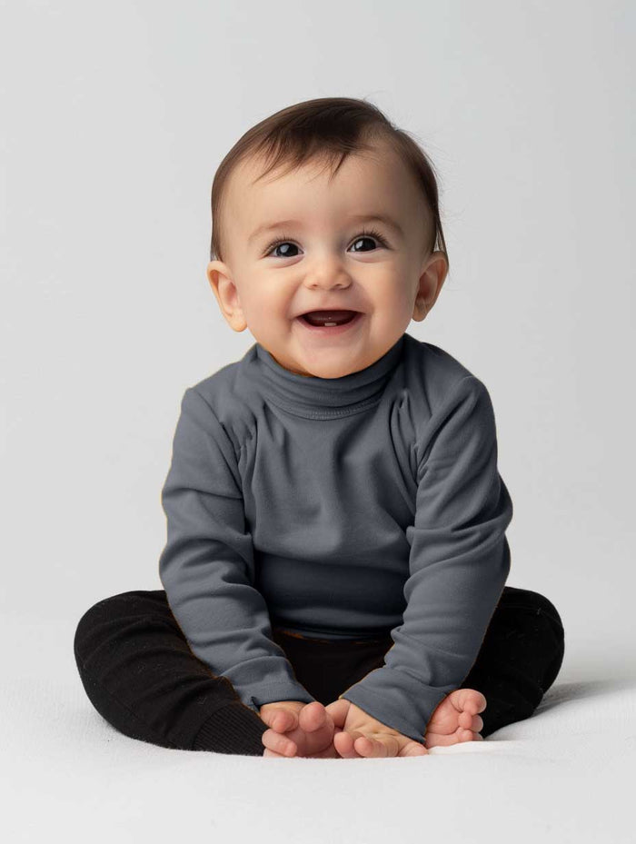 Soft Cotton Winter High Neck – Girls Grey - Hinz Clothing