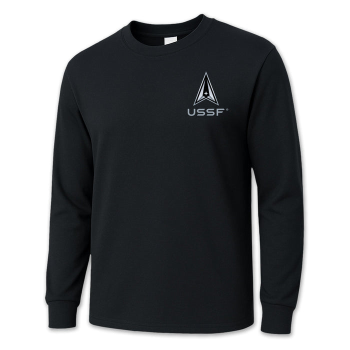 Space Force Mens Left Chest Long Sleeve T-Shirt
