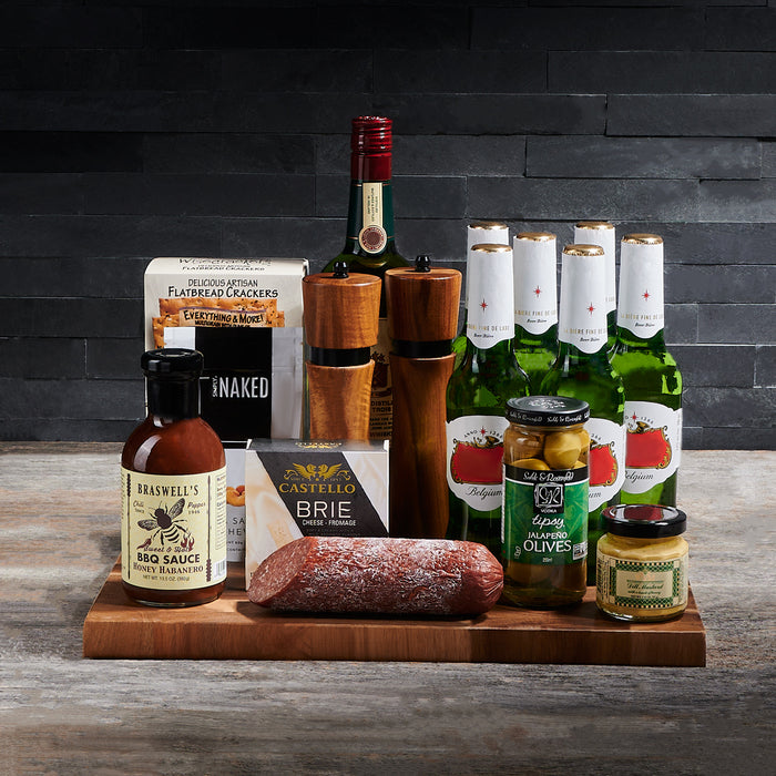 St. Patrick's BBQ Charcuterie Gift Set, st patricks day gifts, beer gifts, liquor gifts, gourmet gifts