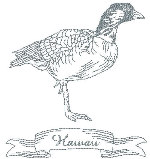 State Bird Redwork-2 [5x7] 11028 Machine Embroidery Designs