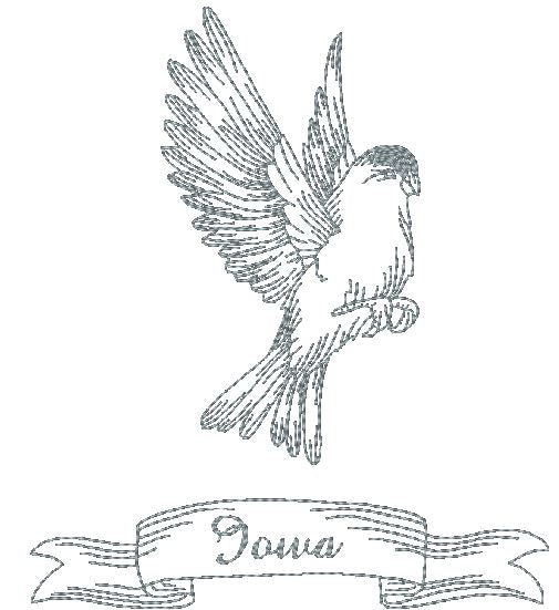 State Bird Redwork-2 [5x7] 11028 Machine Embroidery Designs