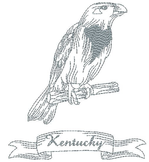 State Bird Redwork-2 [5x7] 11028 Machine Embroidery Designs
