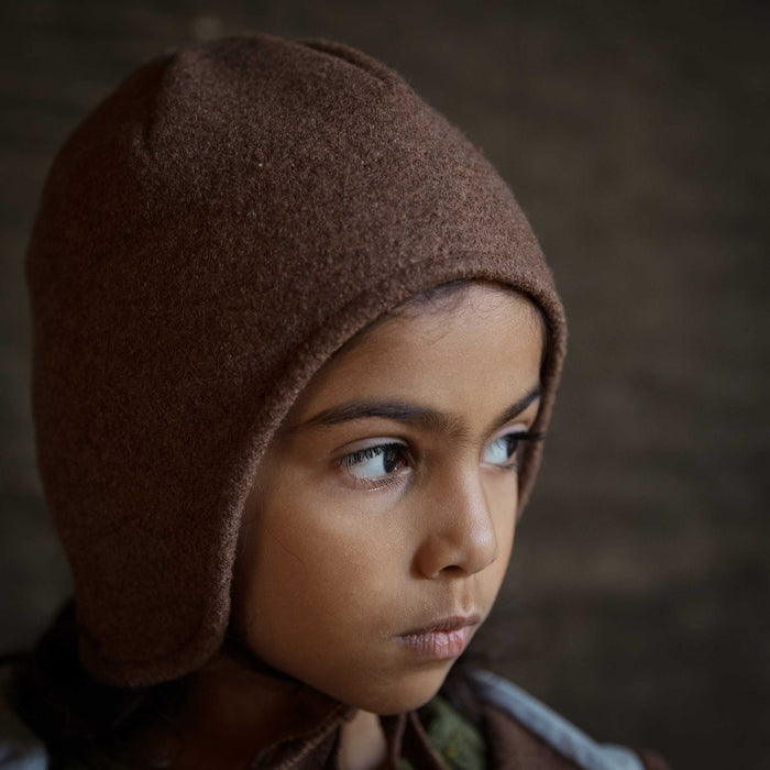 Strath Baby & Kids Hat - Boiled Merino Wool - Hazelnut