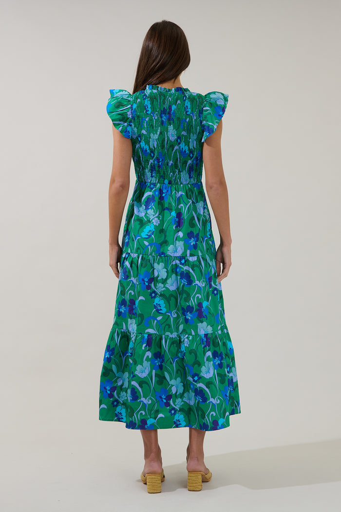 Sunfire Tiered Midi Dress Lomeli Floral