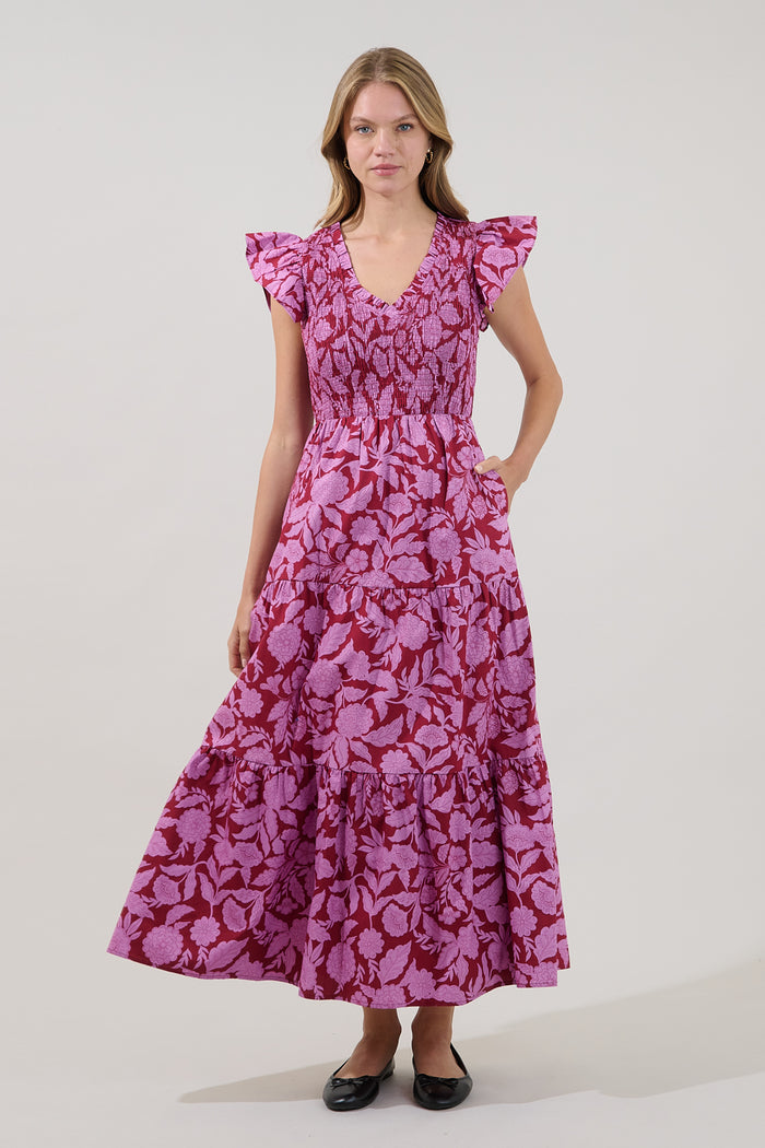 Sunfire Tiered Midi Dress Yunice Floral