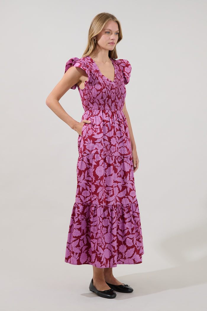 Sunfire Tiered Midi Dress Yunice Floral