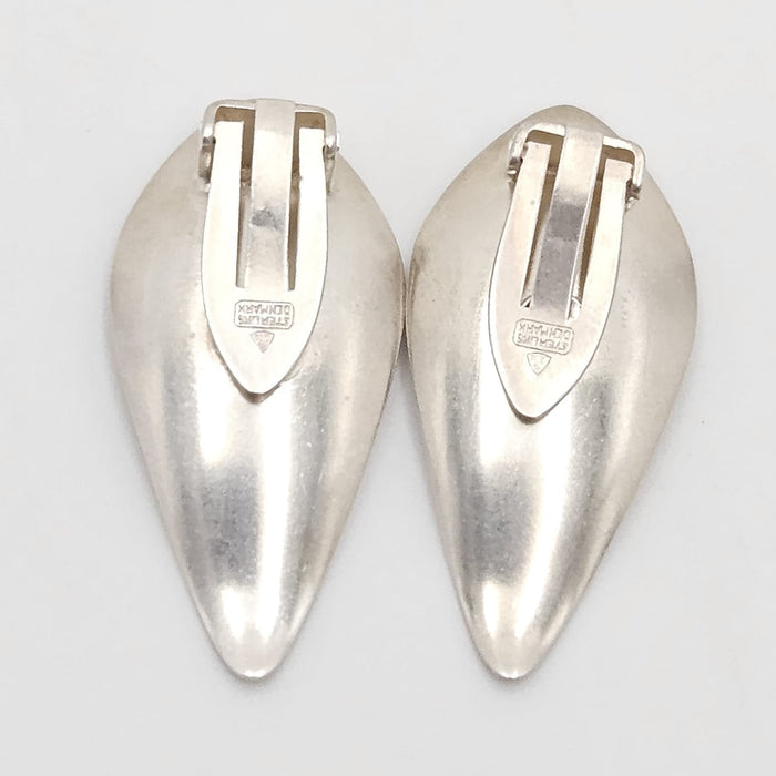 Superb Anton Michelsen Denmark Sterling Scandi Modernist Earrings 1950s, alternate product view 5