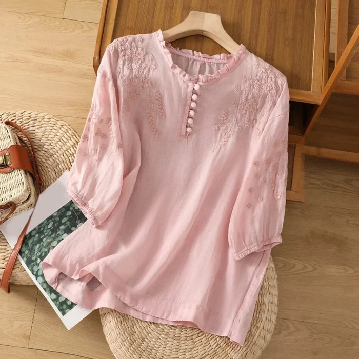 Suzanne™ | Floral Button-Front Blouse