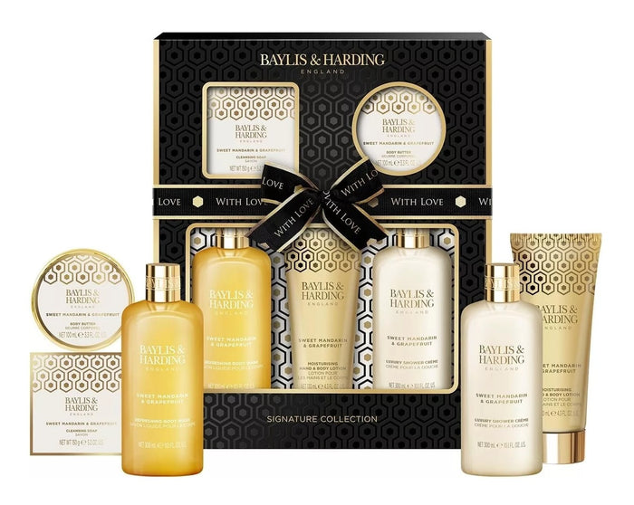 Baylis & Harding Sweet Mandarin & Grapefruit Perfect Pamper Gift Pack box and contents