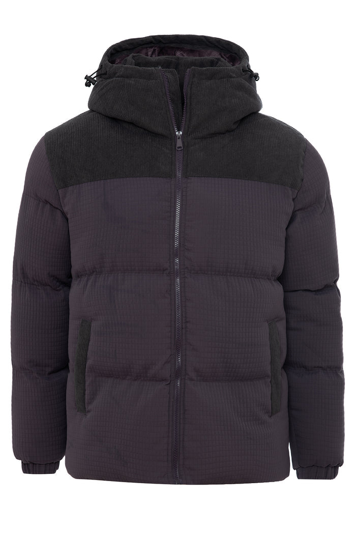 Textured Panel Puffer Jacket