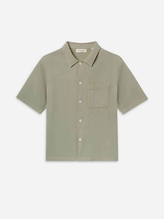 Textured S/S Shirt -- Moss Green