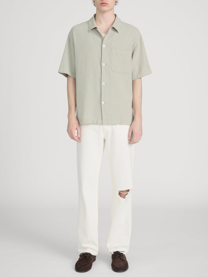 Textured S/S Shirt -- Moss Green
