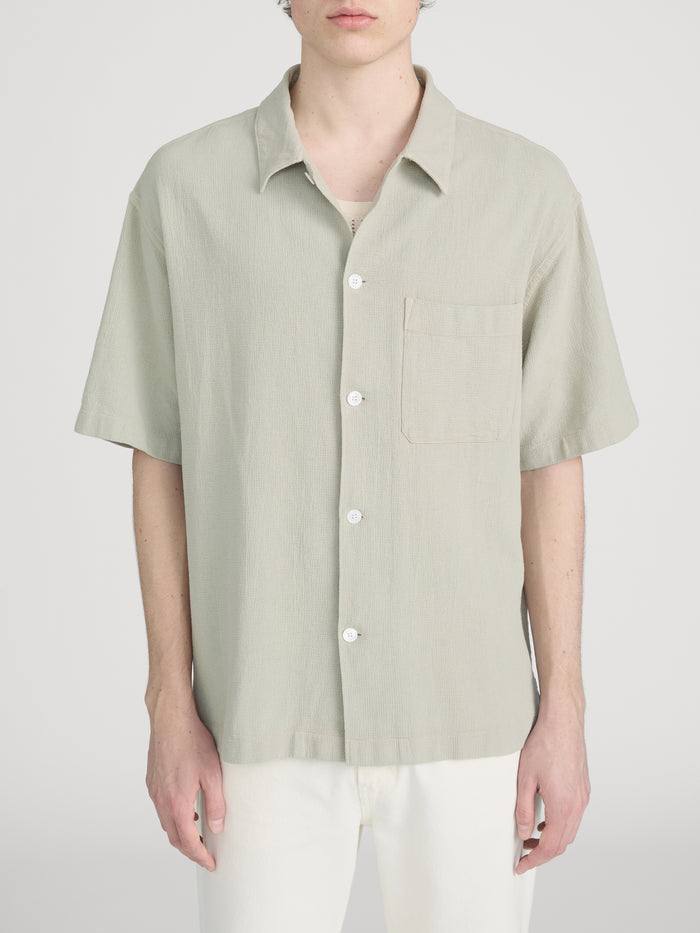 Textured S/S Shirt -- Moss Green