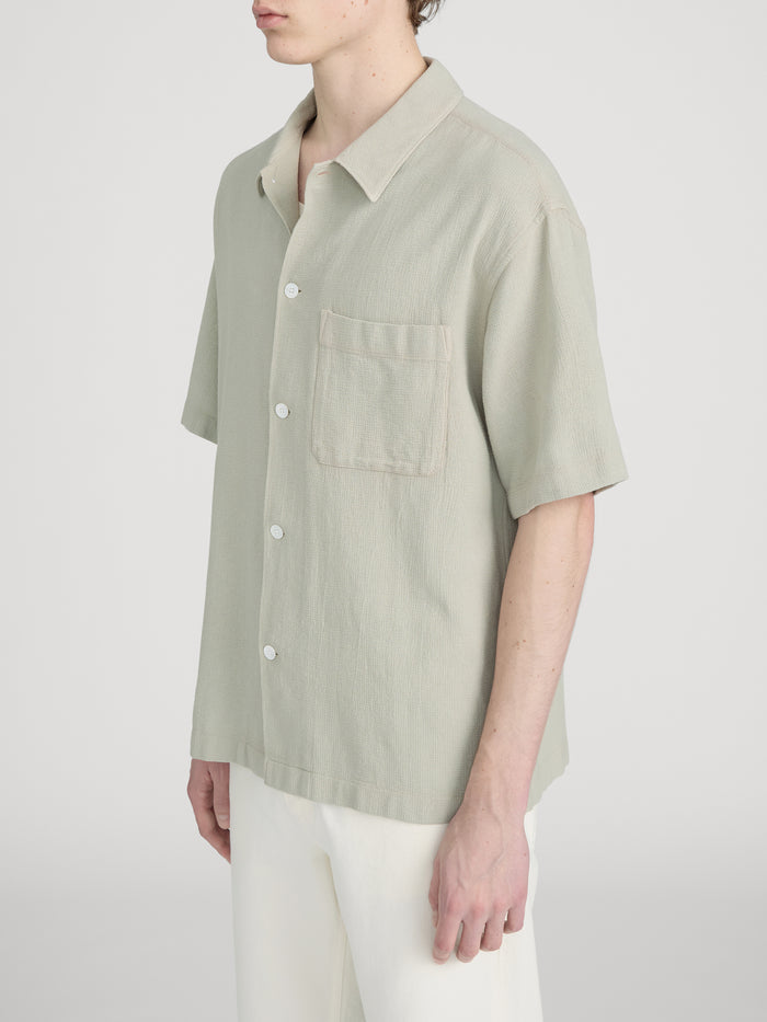Textured S/S Shirt -- Moss Green