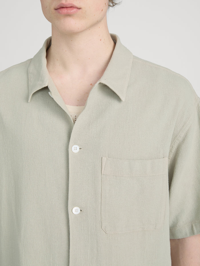 Textured S/S Shirt -- Moss Green