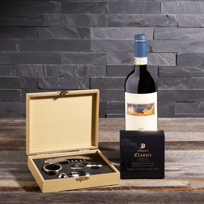 Wine Lover's Treat, wine gift baskets, gourmet gifts, gifts, wine, truffles, chocolate, US Delivery