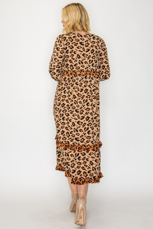 Tiered Ruffle Leopard Dress Final Sale