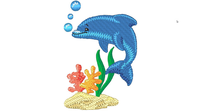 Timmy The Dolphin [4x4] 11477 Machine Embroidery Designs