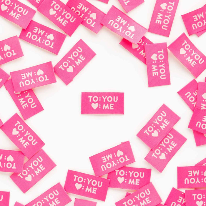 "To : You Love: Me" Woven Label -- Sarah Hearts