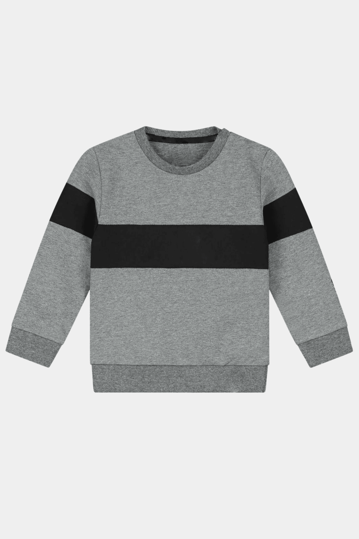 Trendy Boys Fleece Sweatshirt – Grey with Black Stripe - Hinz Clothing