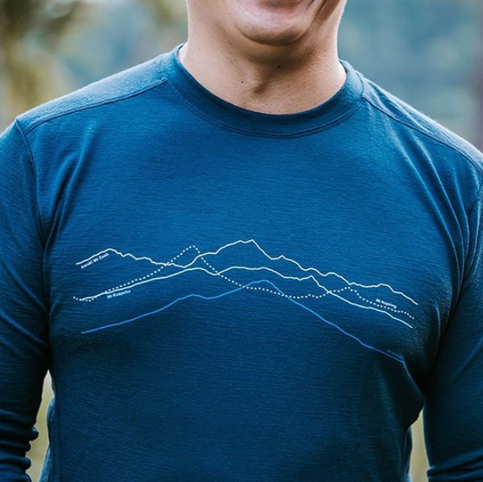 Tussock Ridge Merino - Mountain Peaks Men's L/S Tee
