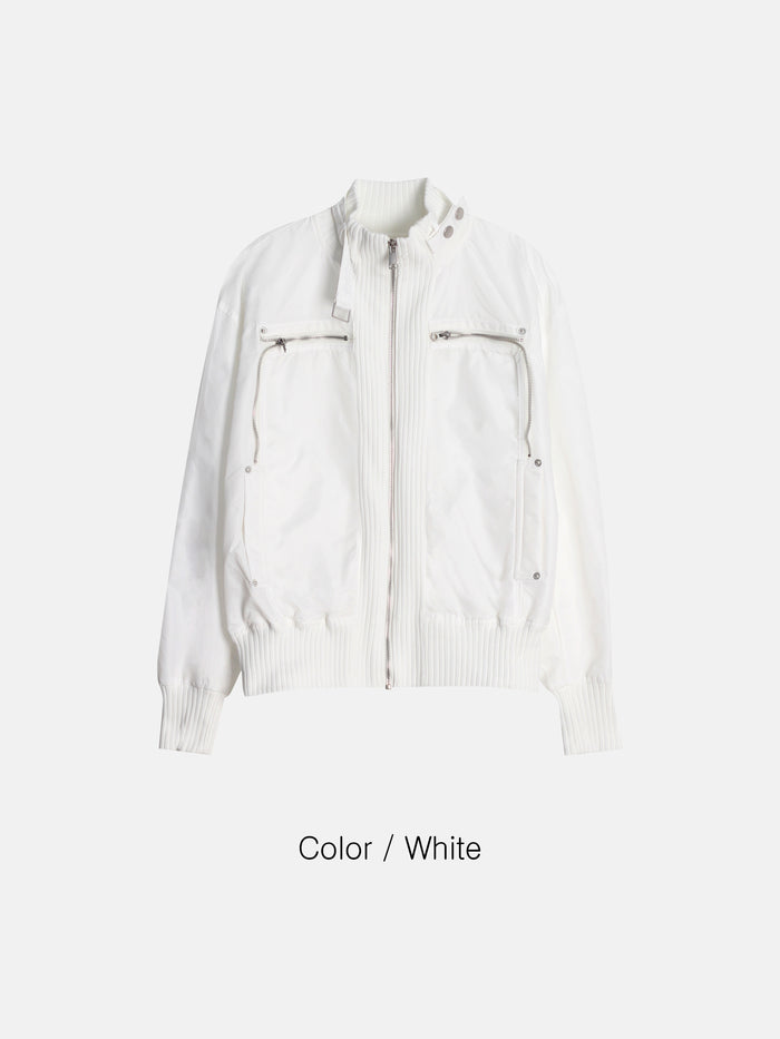 Two-Way Zip Nylon Blouson