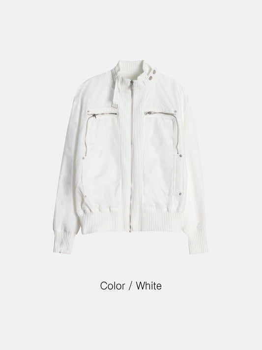 Two-Way Zip Nylon Blouson