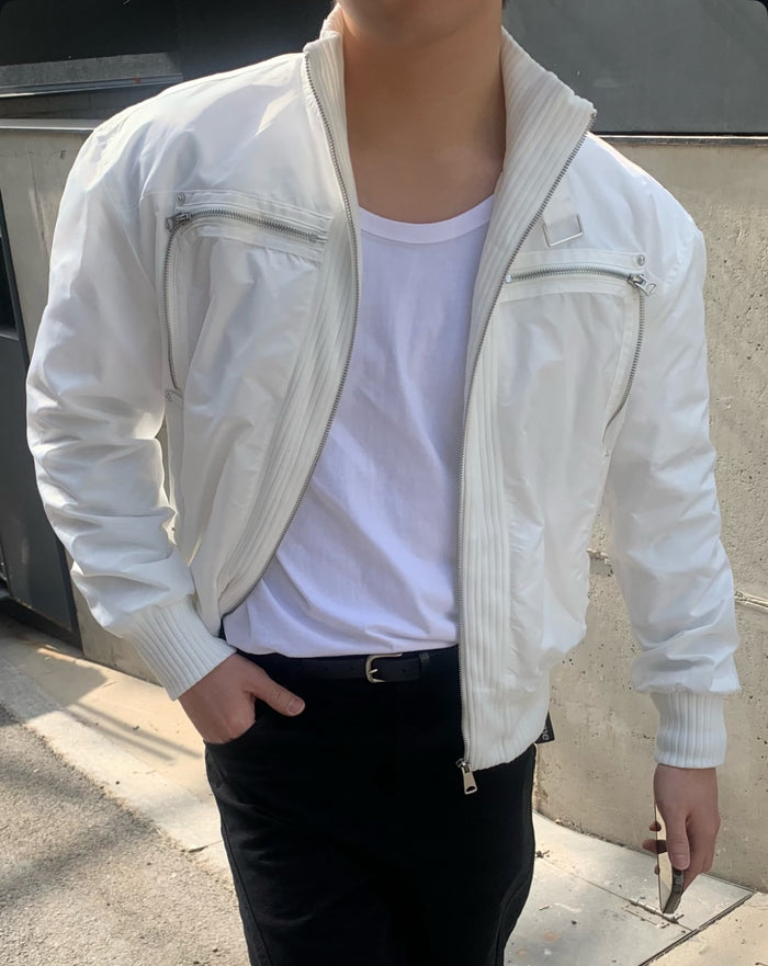 Two-Way Zip Nylon Blouson