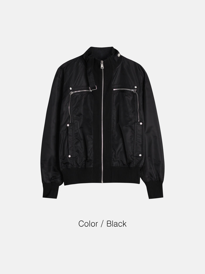 Two-Way Zip Nylon Blouson