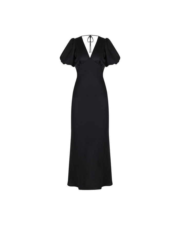 UMA SATIN DRESS BLACK