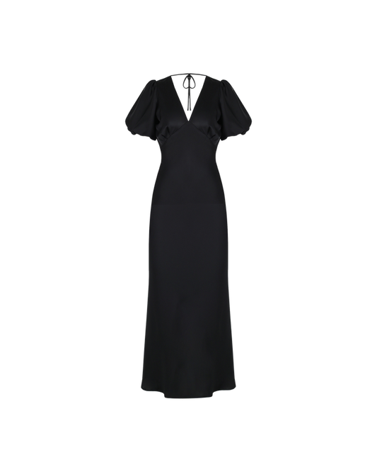 UMA SATIN DRESS BLACK