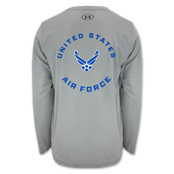 United States Air Force Wings Under Armour Tech Long Sleeve T-Shirt (Grey)