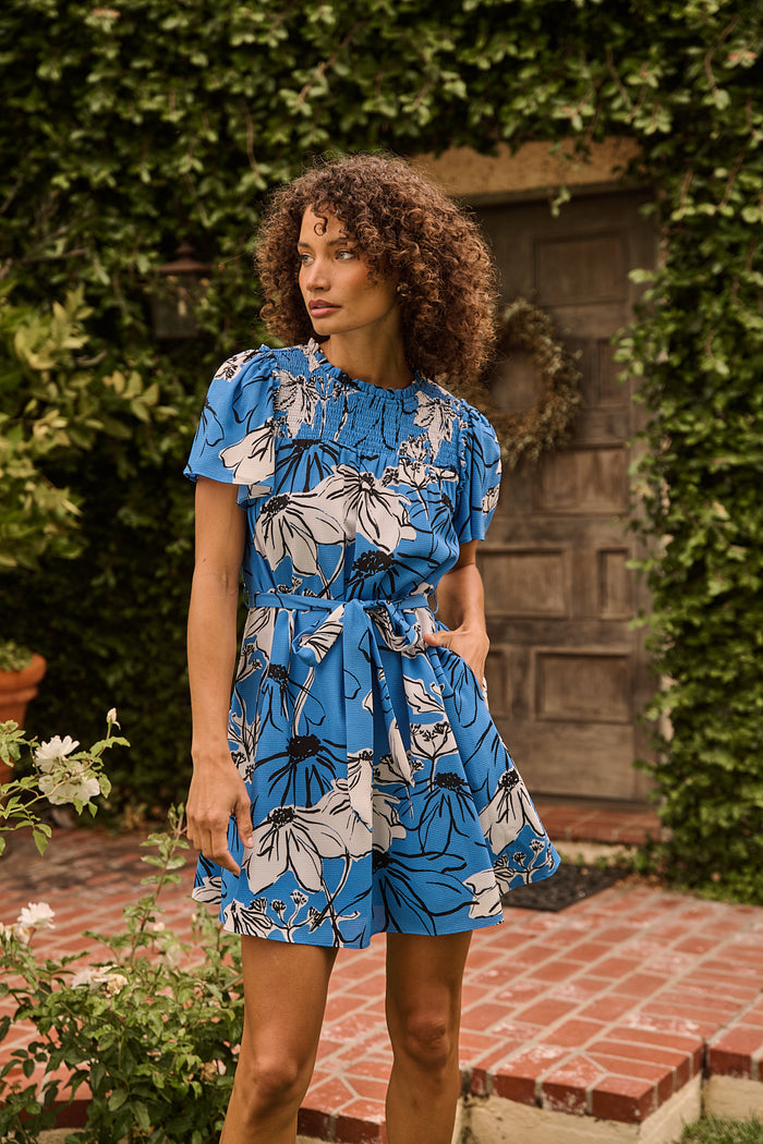Uriella Smocked Mini Dress Kanes Floral