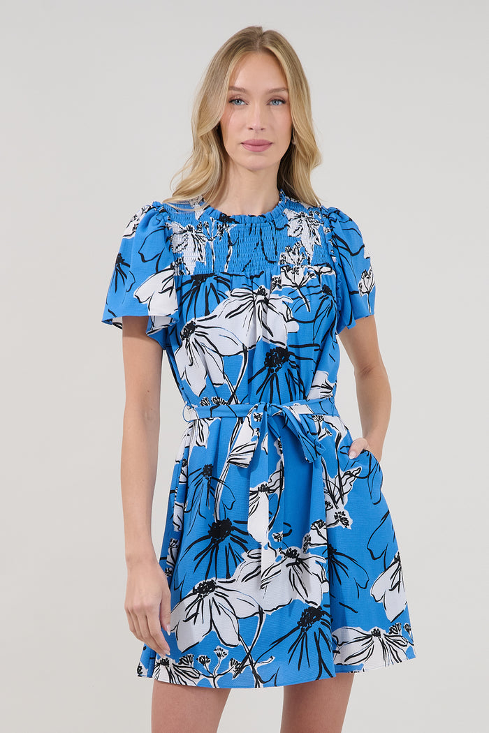 Uriella Smocked Mini Dress Kanes Floral