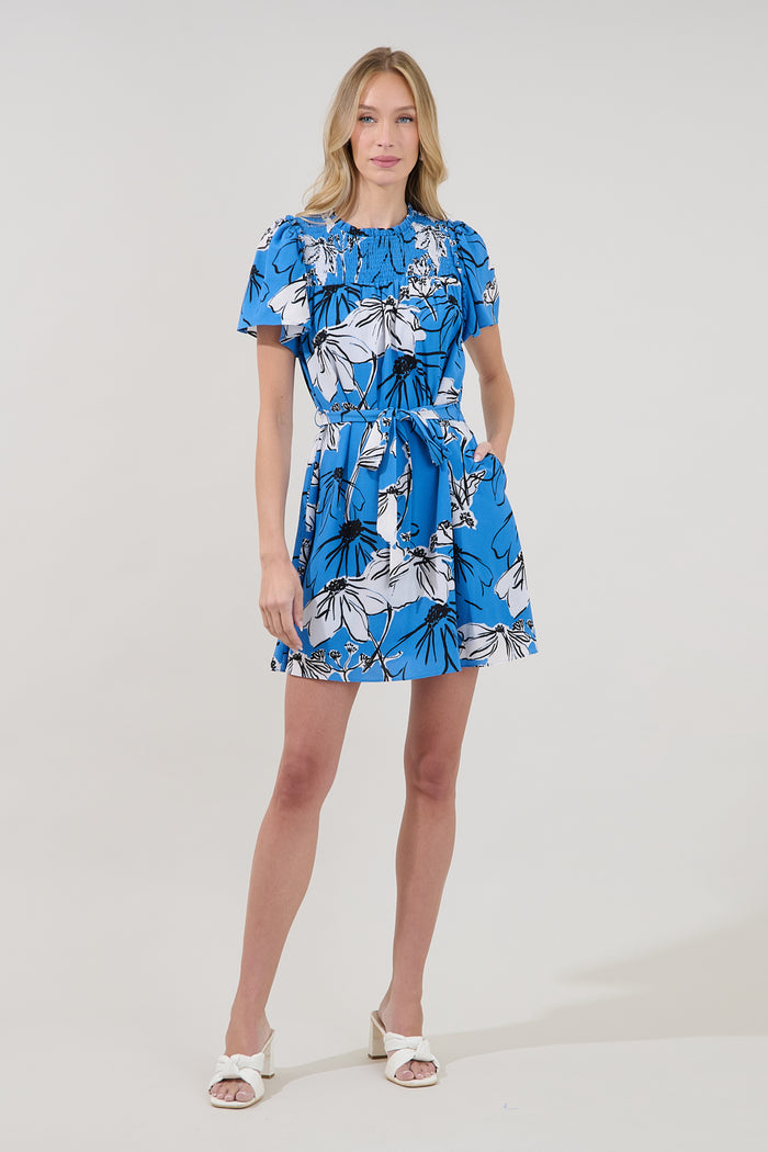 Uriella Smocked Mini Dress Kanes Floral