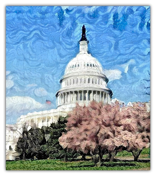 US Capitol oil painting 72 piece jigsaw puzzle, printed and cut in USA