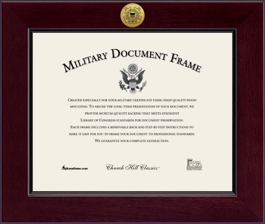 U.S. Coast Guard Century Gold Engraved Certificate Frame (Horizontal)*