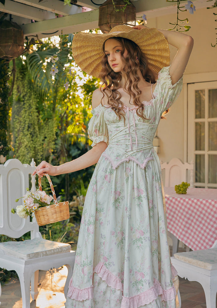 Lacemade "Fleur Poetry" floral corset dress - romantic countryside picnic style